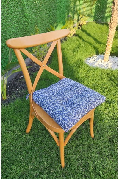 ALTINPAMUK Pernă pentru scaun Diana Pofidik albastră cu șireturi 39x39cm