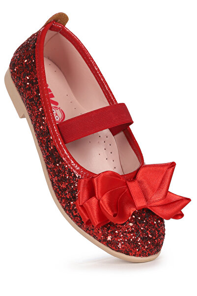 Kiko Kids Panı Broken Glass Bow Elastic Girls' Ballerina Shoes