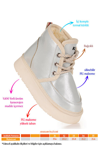 Kiko Kids Buck Cilt Bağcıklı Kız Çocuk Bot Ayakkabı