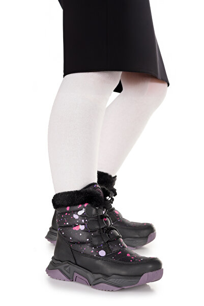 Kiko Kids Κοριτσίστικες μπότες χιονιού με κορδόνια από μπαμπού