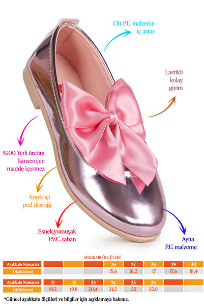 Kiko Kids Tari Mirror Bow Elastic Girls' Ballerina Shoes