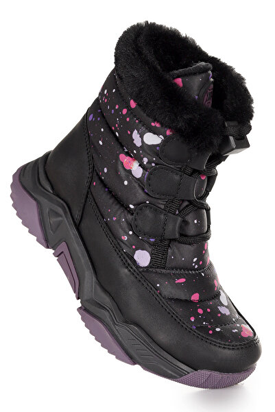 Kiko Kids Κοριτσίστικες μπότες χιονιού με κορδόνια από μπαμπού