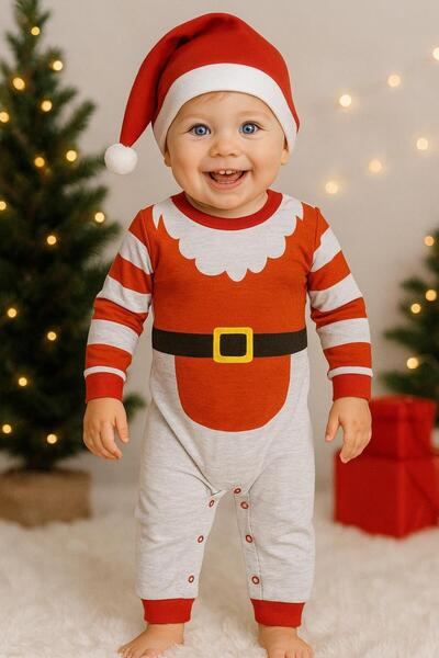 Pabbuc Baby New Year's Themed Baby Rompers with Hat