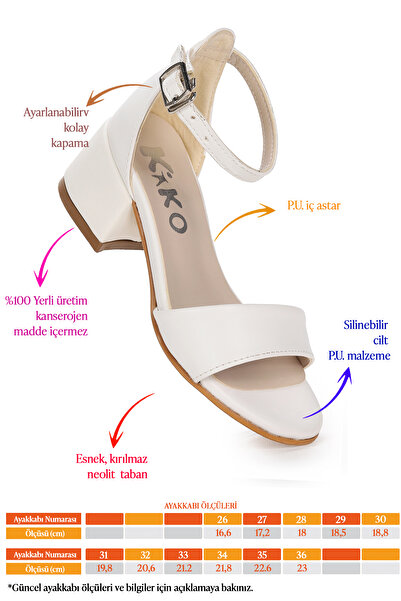 Kiko Kids Sheila Skin Daily Girl's 4 cm Heeled Sandals Evening Dress Shoes