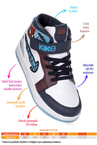 Kiko Kids Tesan Cırtlı Günlük Erkek Çocuk Spor Ayakkabı