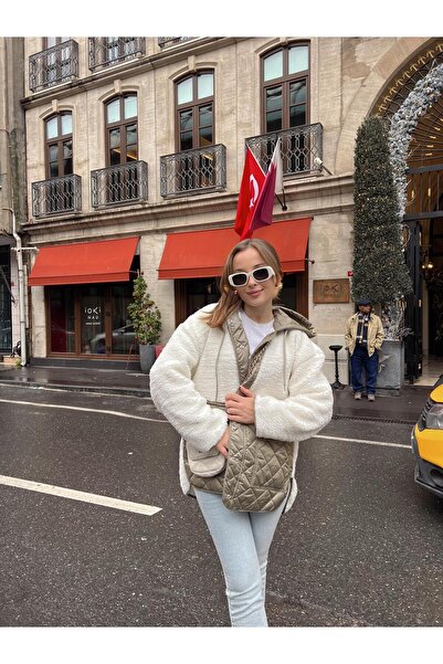 FERZOLAİO Zarax Yeşil Cepli Peluş Mont