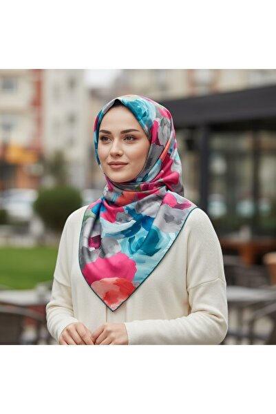 Onur وشاح - وشاح عضوي طبيعي بنمط وردي وألوان باستيل، وشاح عالي الجودة للاستخد...