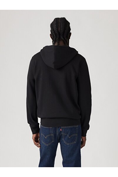 Levi's Core Zip up Men's Zippered Hooded Black Sweatshirt A4915-0001