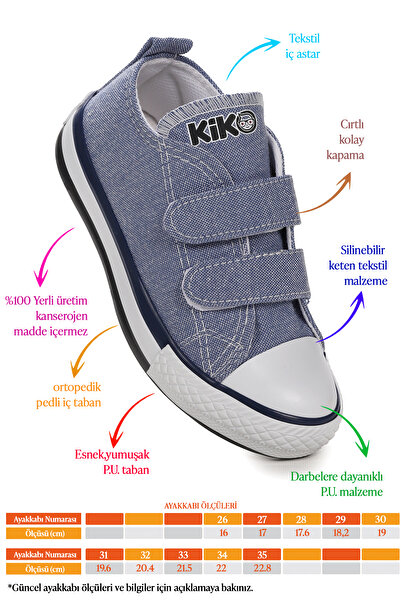 Kiko Kids Boy's Linen Sneakers - Linen Velcro