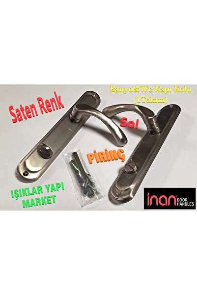 ece life Kapı Kolu -Banyo&Wc Kapı Kolu -Pirinç -Saten -Sol (Pk.İçi./Tk.: 1Takım)