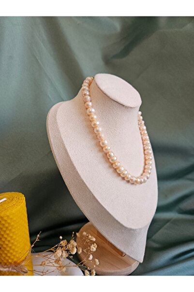 İNCİORA JEWELRY GERÇEK PEMBE/LAVANTA TATLI SU BAROK İNCİ (10-11 mm) KOLYE