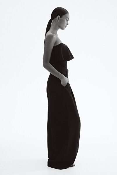 H&M Farbalalı İnterlok Bandeau Üst