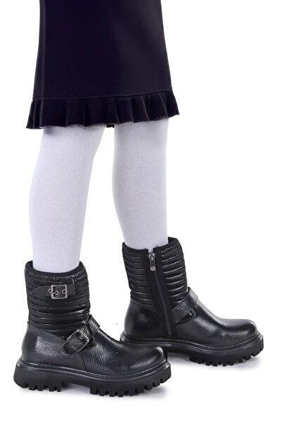 Kiko Kids Kirle Çatlak Fermuarlı Günlük Kız Çocuk Bot Ayakkabı