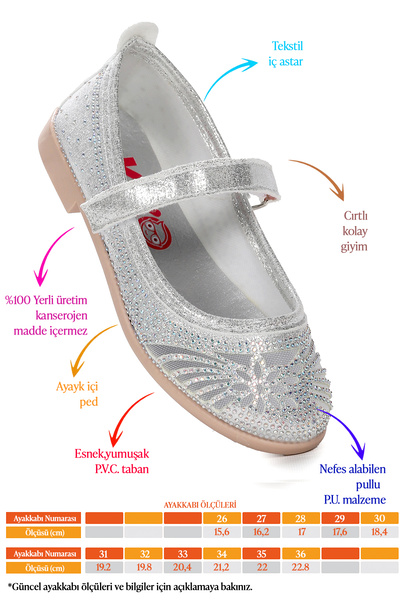 Kiko Kids Vakko Velcro Girls' Ballerina Shoes Arç 06