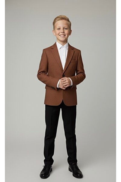 LOOKS KİDS Boy's Sports Brown Blazer Jacket