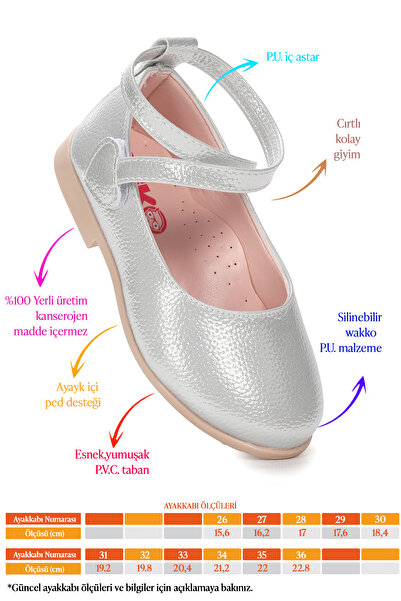 Kiko Kids Παπούτσια μπαλαρίνας για κορίτσια Vakko Velcro Arç 04