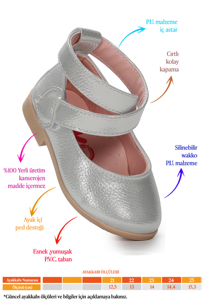 Kiko Kids Vakko Velcro Baby Girl Ballerina Shoes Arç 04