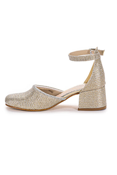 Kiko Kids Ressa Çupra Stone Sandale cu toc de 5 cm pentru fete Pantofi de seara