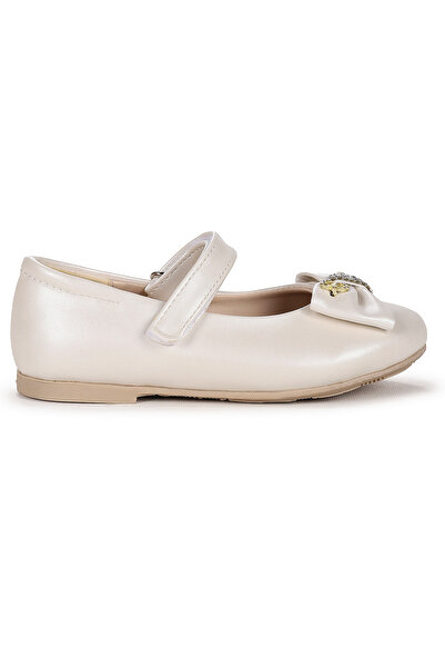 Kiko Kids Παπούτσια μπαλαρίνας για κορίτσια με φιόγκο με Velcro με δέρμα με κορδόνια