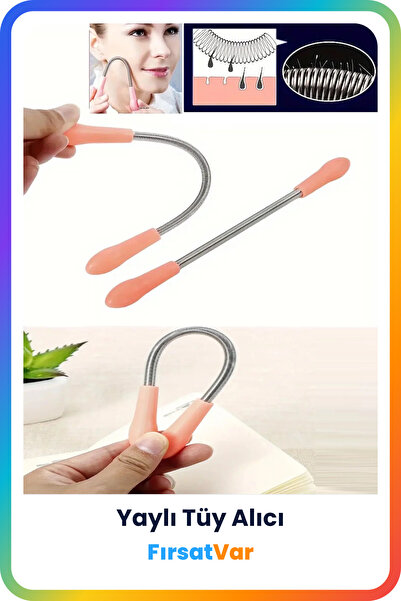 FırsatVar Yaylı Epilatör Epilasyon Aleti Kaş Bıyık Yanak Tüy Alma Aparatı Pro...