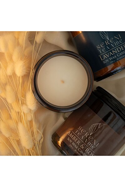 Sereni Tea Vibe Bergamot & Limon Kokulu Mum - %100 Doğal Soya Mum Amber Kavan...