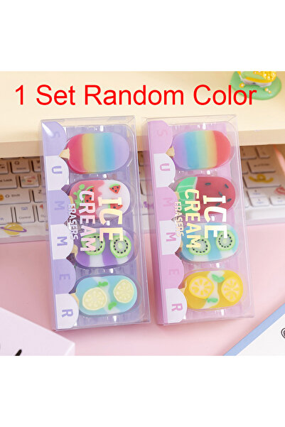 Choice1 مجموعة واحدة من 1-2 ممحاة صغيرة مطاطية لطيفة على شكل آيس كريم من Lytwtw بألوان عشوائية للأطفال رقم