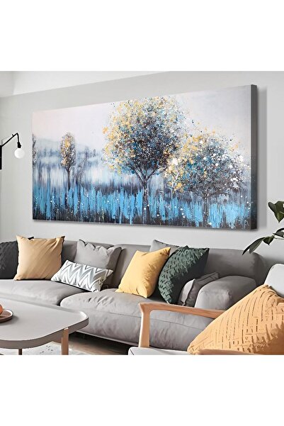 ALAYRA International لوحة جدارية لشجرة زرقاء، قماش مؤطر كبير الحجم، مقاس 60×1...