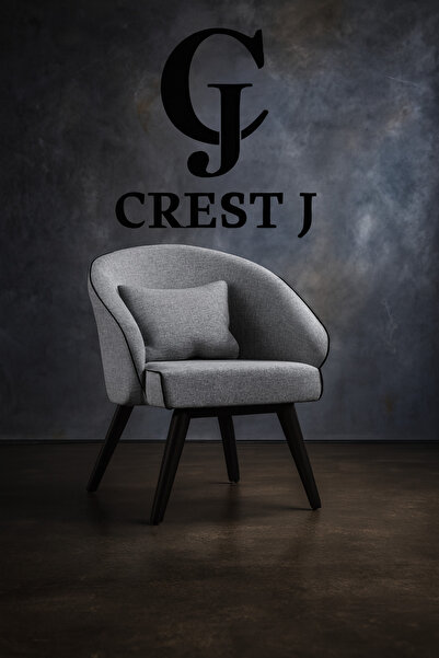 Crestj كرسي طعام، كرسي جانبي من القماش مع أرجل سوداء رمادية