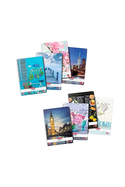 Herlitz Caiet A4 nou, 100 de coli, spirală, matematică și română, Herlitz, mo...