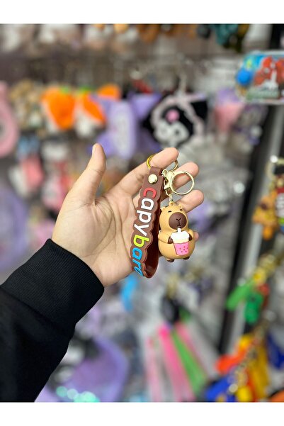 EyER Shoping Μπρελόκ σιλικόνης Capy Bara VIP καφέ