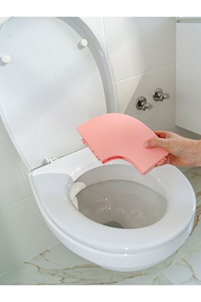 KIDSCENTER Foldable toilet seat reducer for children, includes reusable carrying bag, pink