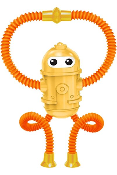 Vovo Store Vantuzlu Robot Eğitici Uzayan Boru Robot Teleskopik Yapışkanlı 1 Adet Duyusal Oyuncak