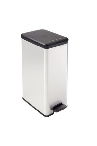 CURVER Slim Metallic Pedal Trash Bin 40 L, 02340