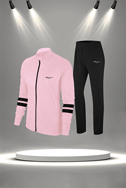 POSEIDON STORM Kadın Pudra Özel Supra Penye Eşofman Takımı (S-3XL)