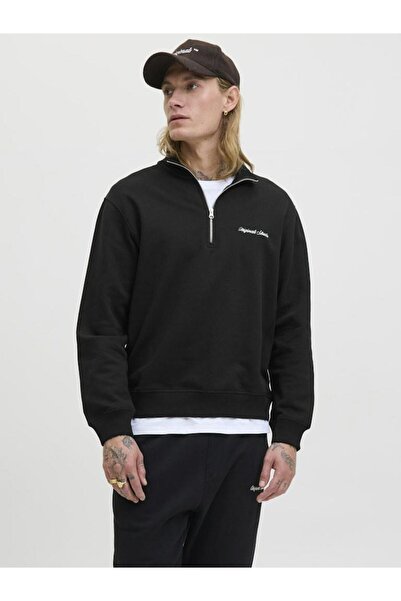 Jack & Jones JORNORREBRO EMB SWEAT VISOKO VRATNO DUKSNO OBUĆE Crno