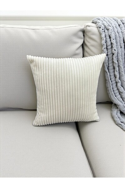 HHKARTS Velvet Throw Pillow Cover Striped Decorative Pillowcase, Modern Design