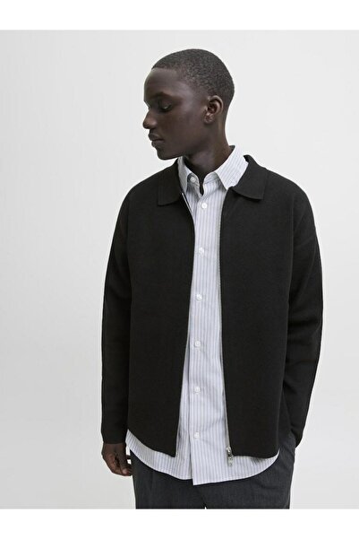 Jack & Jones Men's Black Jprblabradfort Knit Cardigan Sweater & Cardigan 12281760-Black