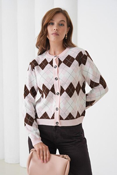 TRİNİTY سترة صوفية نسائية منقوشة بالألماس