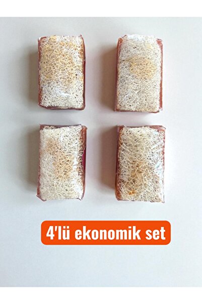 Tpm Natural Handmade Donkey Milk Honey Pumpkin Fiber Soap Set of 4 440 Grams