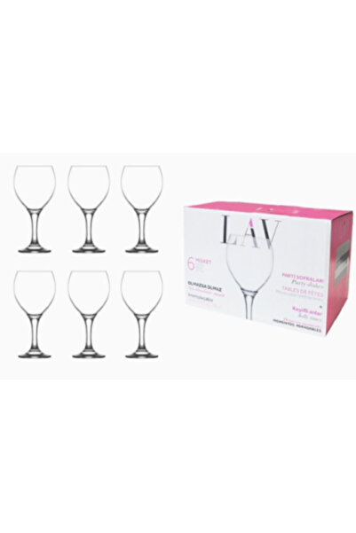 LAV Set of 6 Stemmed Red Wine Glasses 340 ml, MIS 560