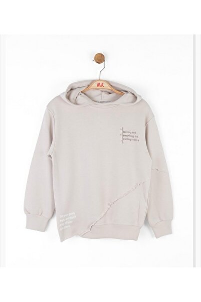 nk kids Boy's Hooded Washable Brushed Fabric Back Printed Sweatshirt