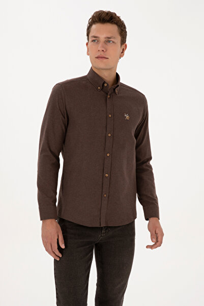 U.S. Polo Assn. Men's Coconut Long Sleeve Basic Shirt 50307686-Vr153