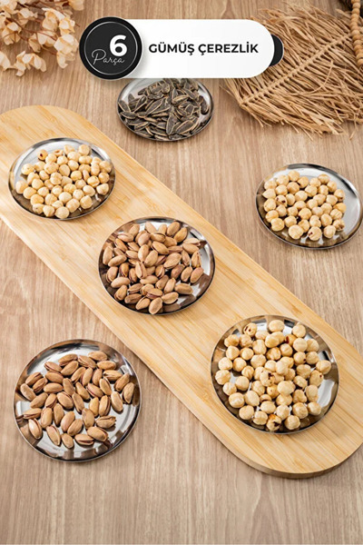 akdeniz home TPSE12 MANOR 12 cm Metal Tatlı Tabağı 6 Adet Gümüş Renk – Şık Sunum ve Servis Seti