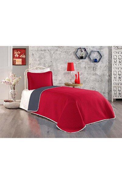 Storish Linear Tek Kişilik Yatak Örtüsü Bordo