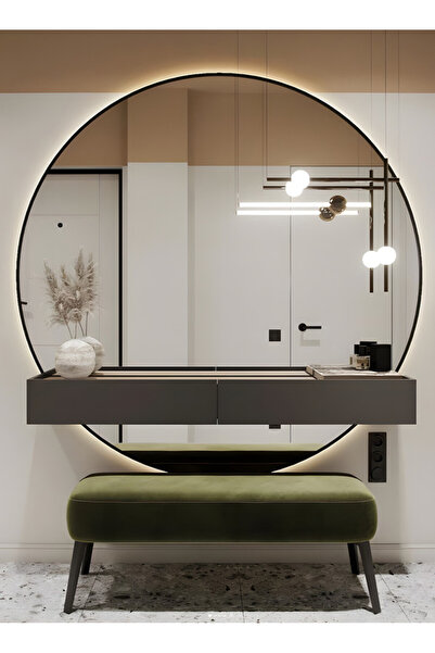 Taimi Extra Large Mirror with Stylish Backlit Design 100cm-For Makeup,Dressing Room,Living Room,Black