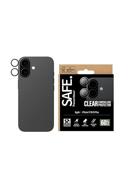 CARE by PanzerGlass® Protecție cameră pentru iPhone 16 / 16 Plus / 17, Separare optică, Sticlă securizată, Transparentă