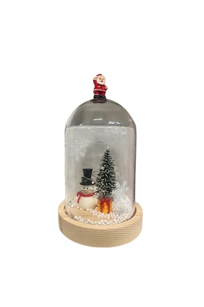 Clini Decorațiune de Crăciun cu om de zăpadă și lumină în glob de sticlă, 4x-0801