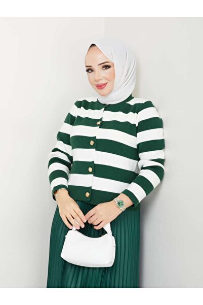 exxitcollection Γυναικείο Μαντίλι Πλεκτό Ζακέτα Πλισέ Φούστα Διπλό Σετ