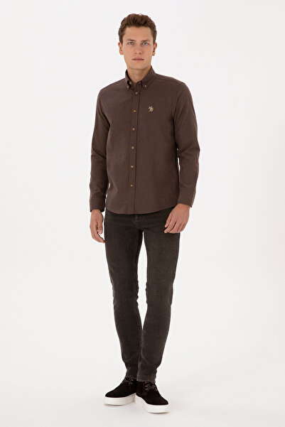 U.S. Polo Assn. Men's Coconut Long Sleeve Basic Shirt 50307686-Vr153