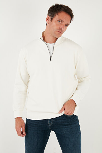 Buratti Cotton Regular Fit Half Zipper Stand Collar Sweat Men's Sweat 5905470